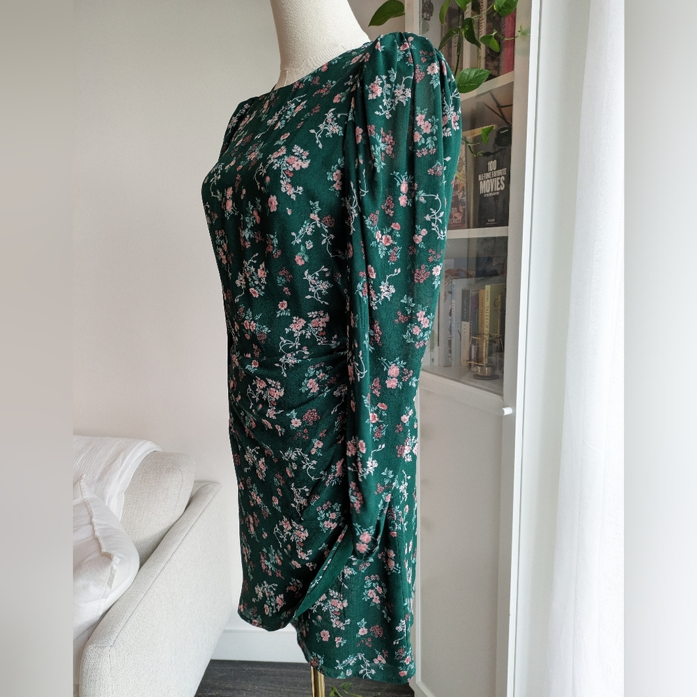 Reformation Juni Green Long Sleeve Dress - Picture 4 of 11